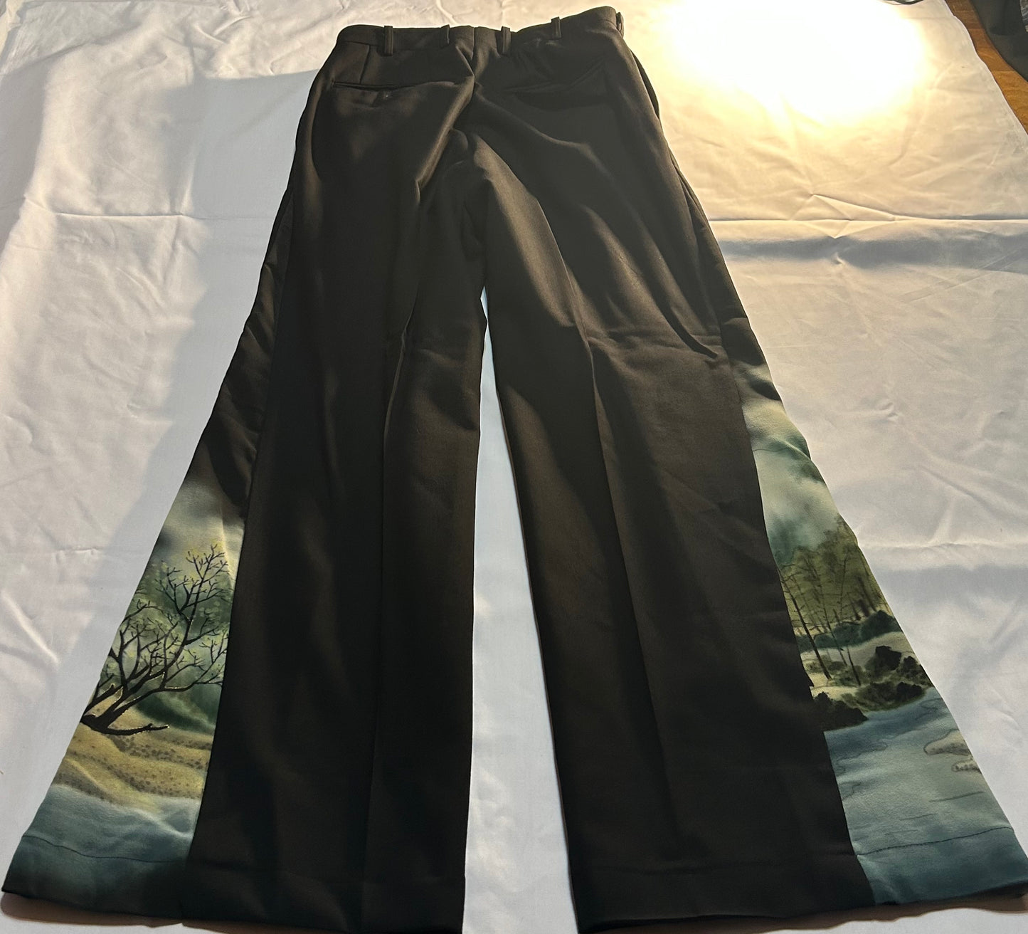 Kimono Slacks with Suiboku-ga pattern