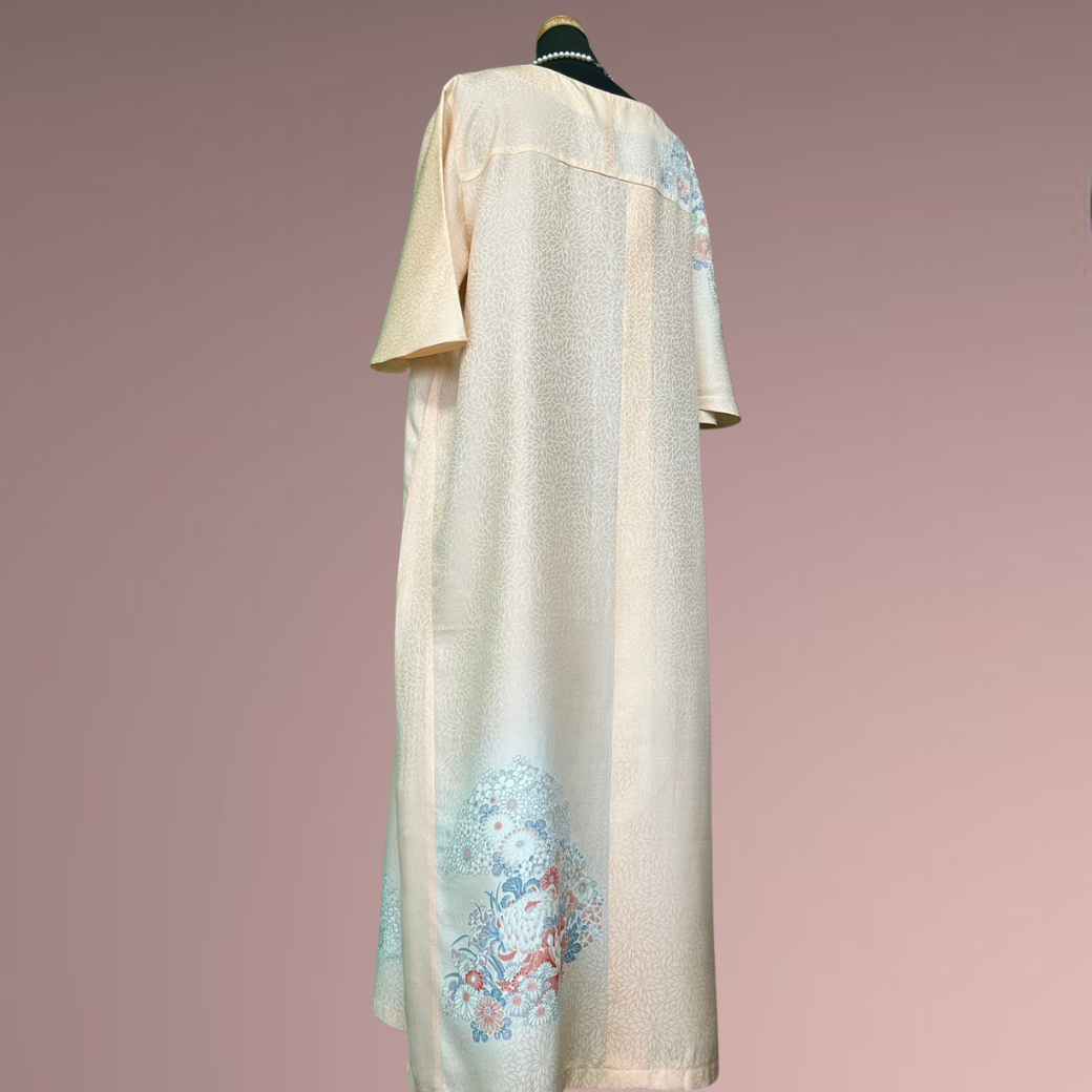Houmongi Kimono Dress – Peony & Chrysanthemum