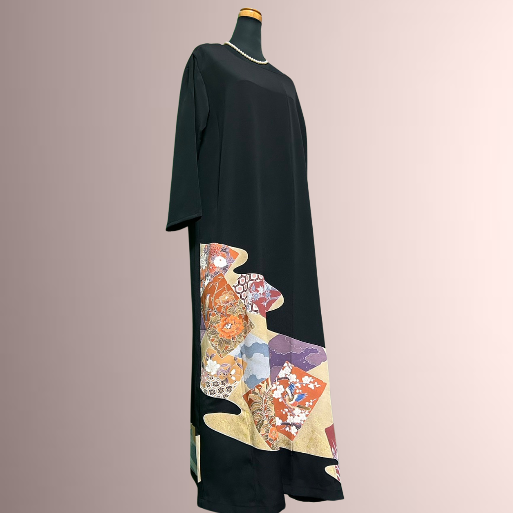 Kurotomesode Artisan Piece Shikishi Pattern Kimono Dress