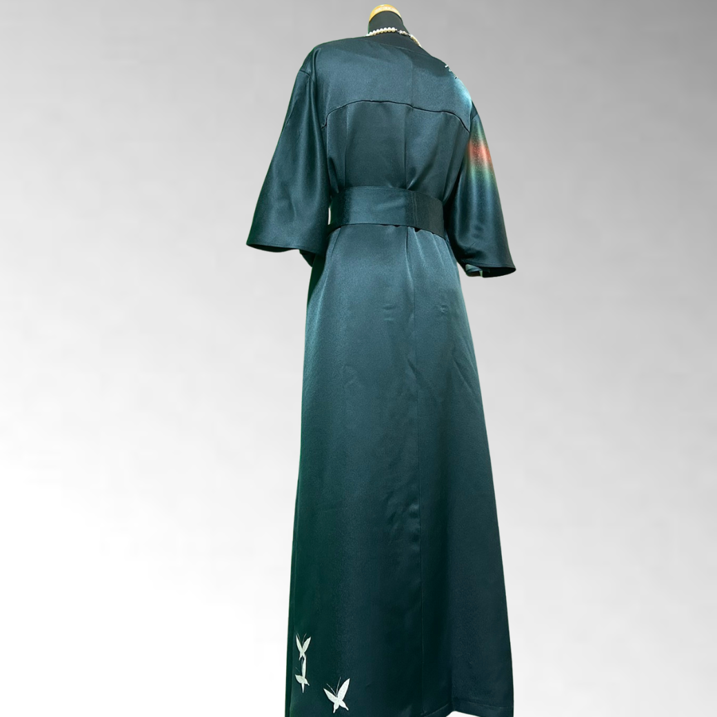 Furisode Kimono Dress with “Dreaming Butterfly” Motif