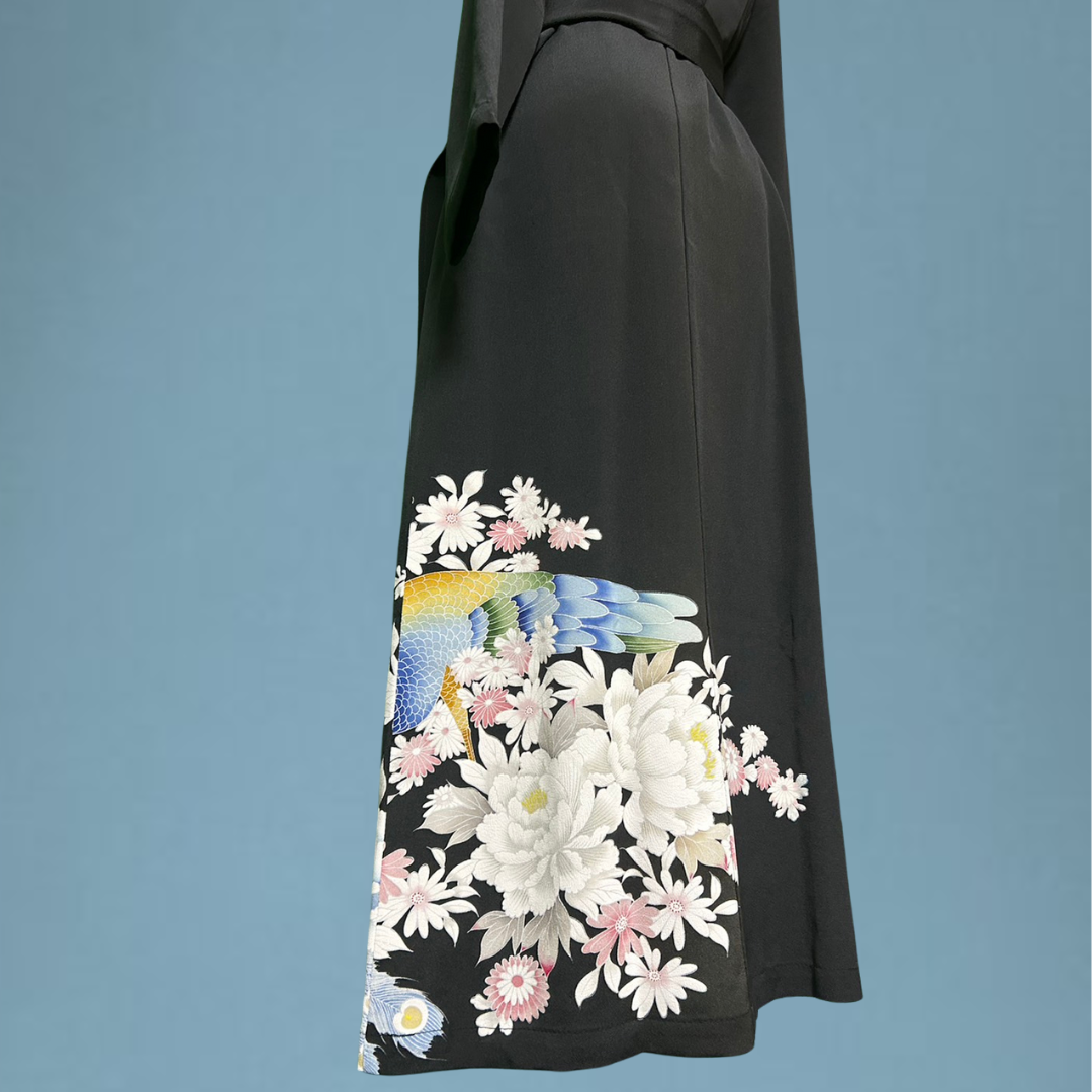 Peacock and Peony Kimono Dress