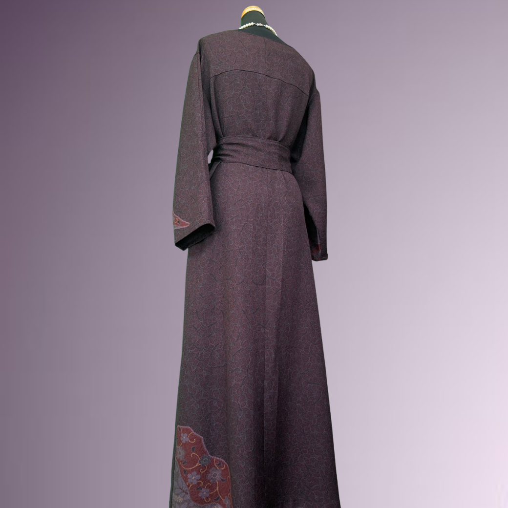 Houmongi Kimono Dress – Michinaga Pattern with Fans & Flowers