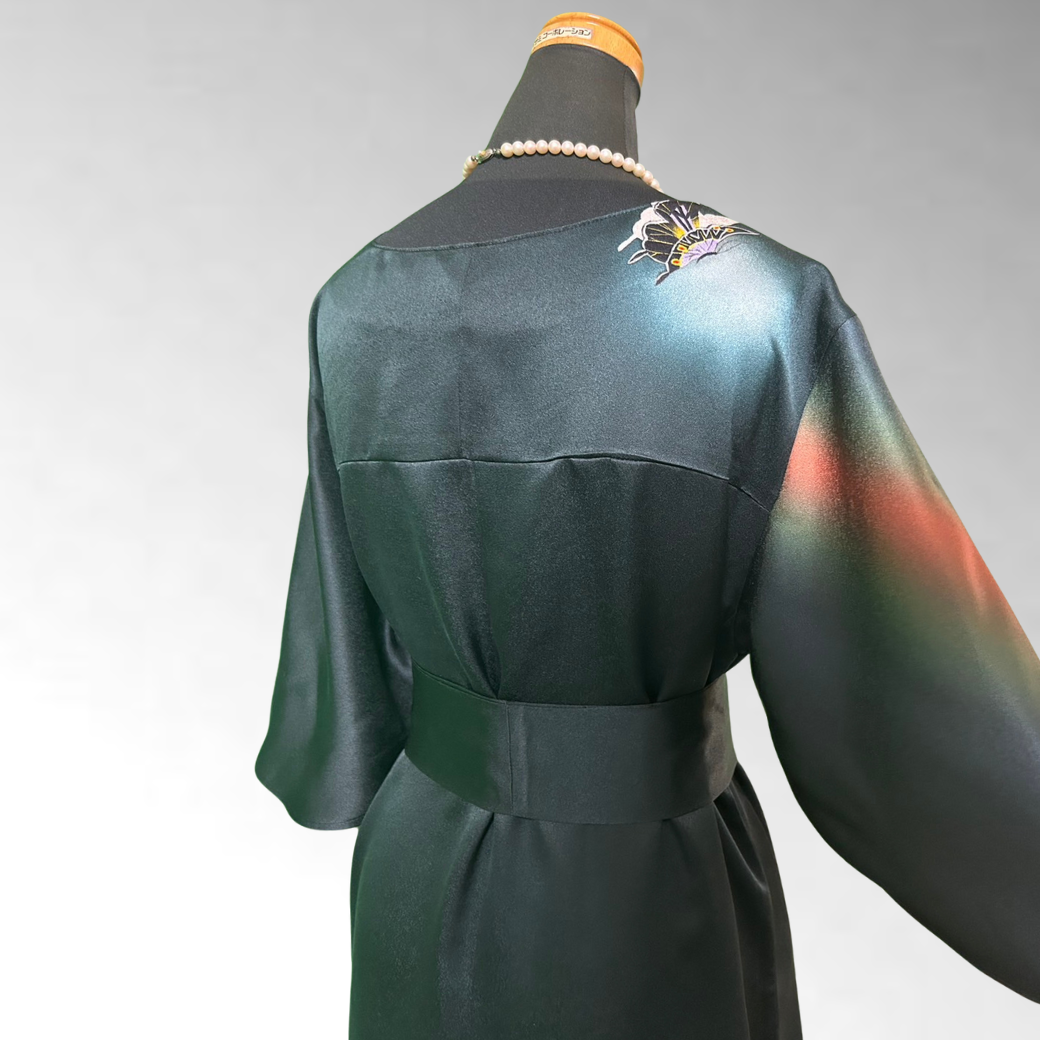 Furisode Kimono Dress with “Dreaming Butterfly” Motif