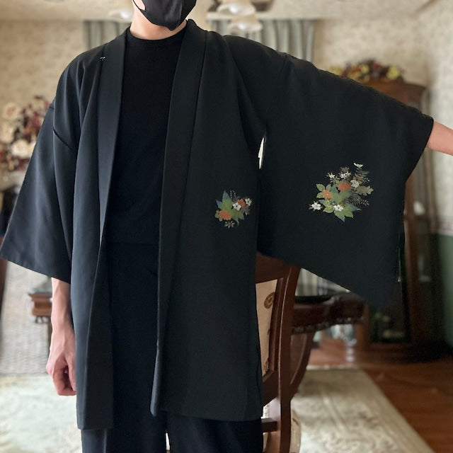 Haori with Peony and Wisteria Pattern (Japanese traditional haori coat)