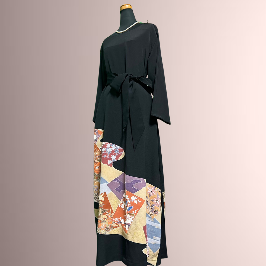 Kurotomesode Artisan Piece Shikishi Pattern Kimono Dress