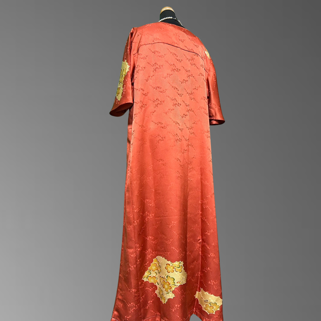 Hōmongi Flower Wave and Plum Blossom Pattern Kimono Dress