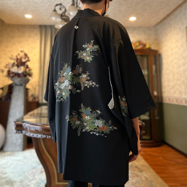 Haori with Peony and Wisteria Pattern (Japanese traditional haori coat)