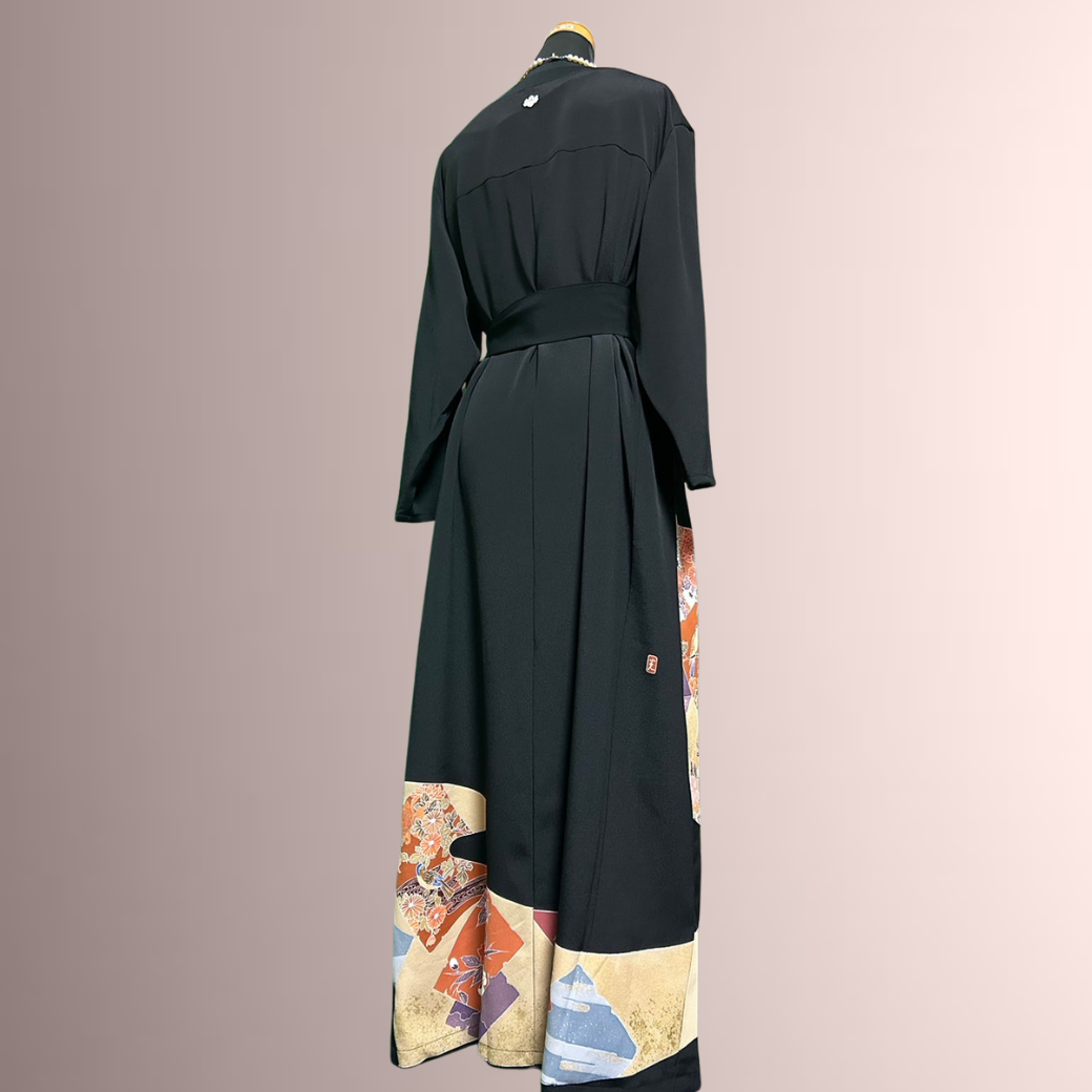 Kurotomesode Artisan Piece Shikishi Pattern Kimono Dress