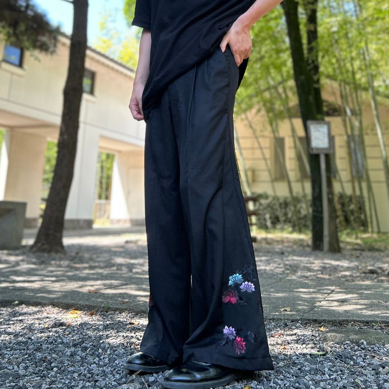 Kimono Slacks "Peony Pattern"