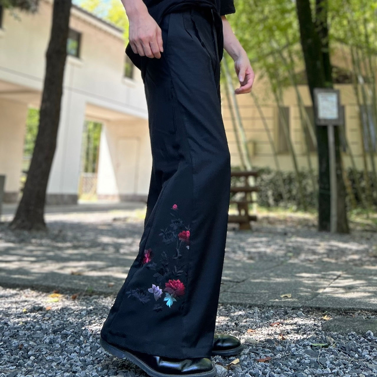 Kimono Slacks "Peony Pattern"