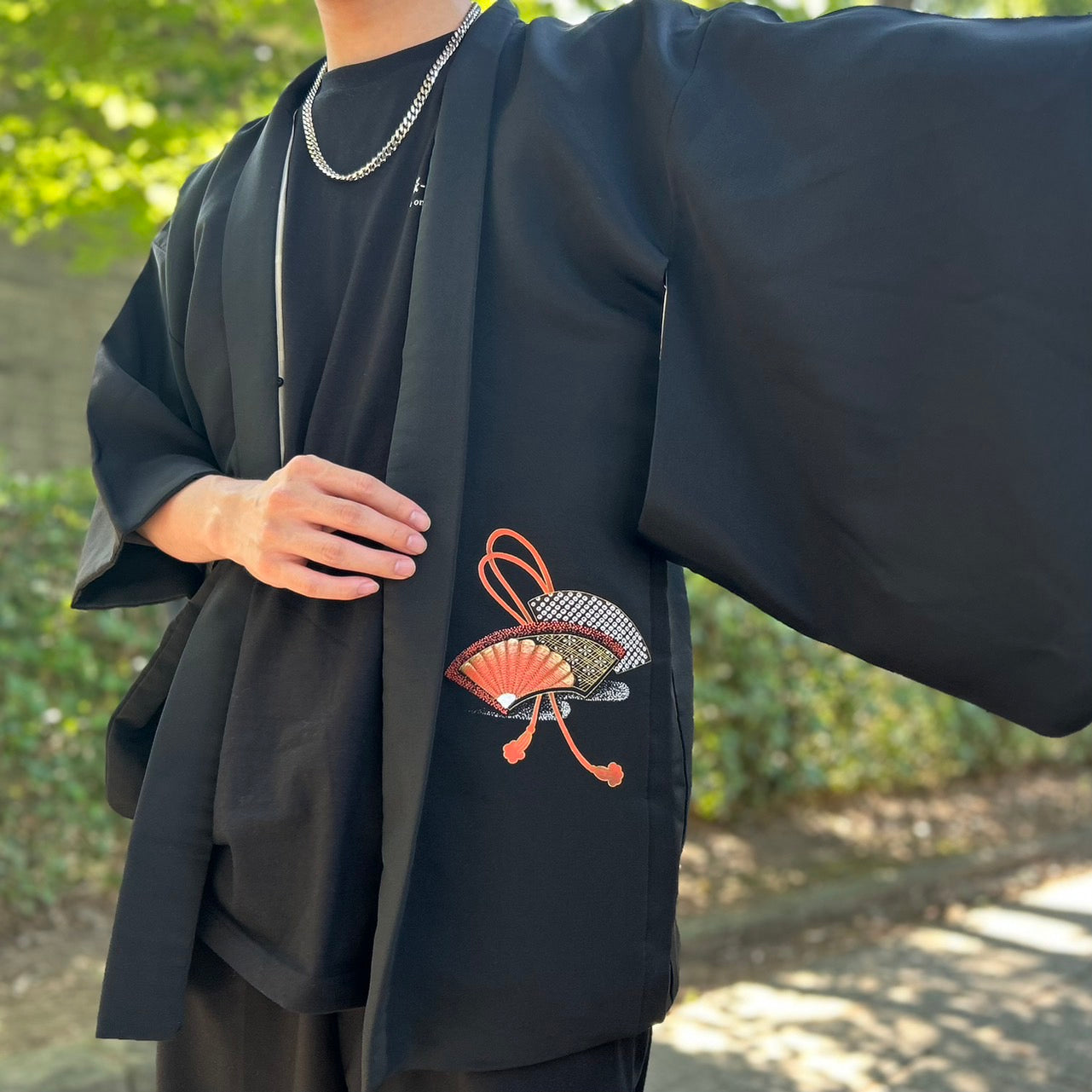 Japanese HAORI "Pattern of diagonal stripes"