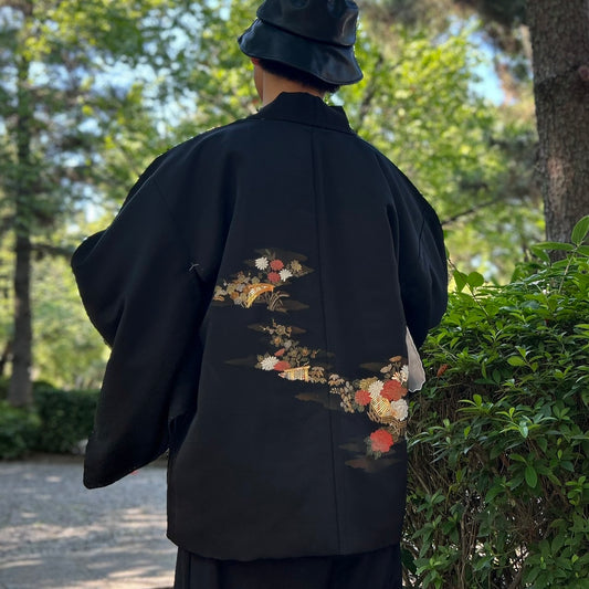 Japanese HAORI "Peony-patterned haori"