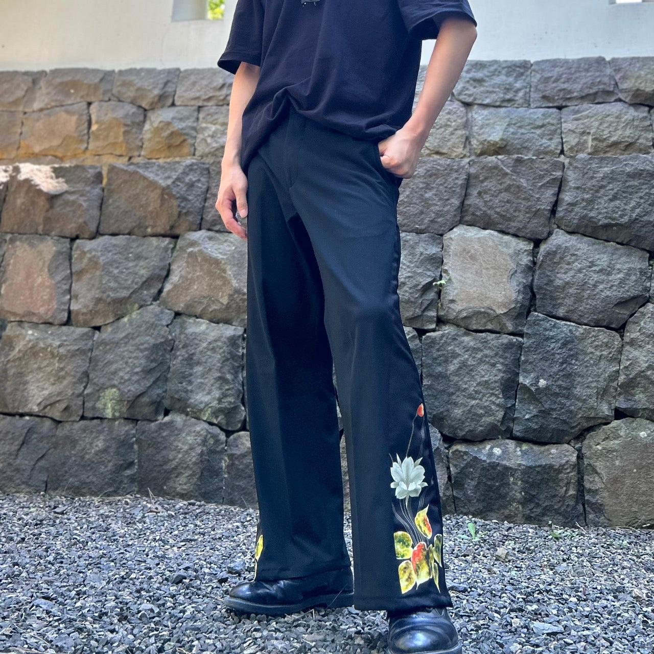 Kimono Slacks "Kuchinashi Zoku Pattern"