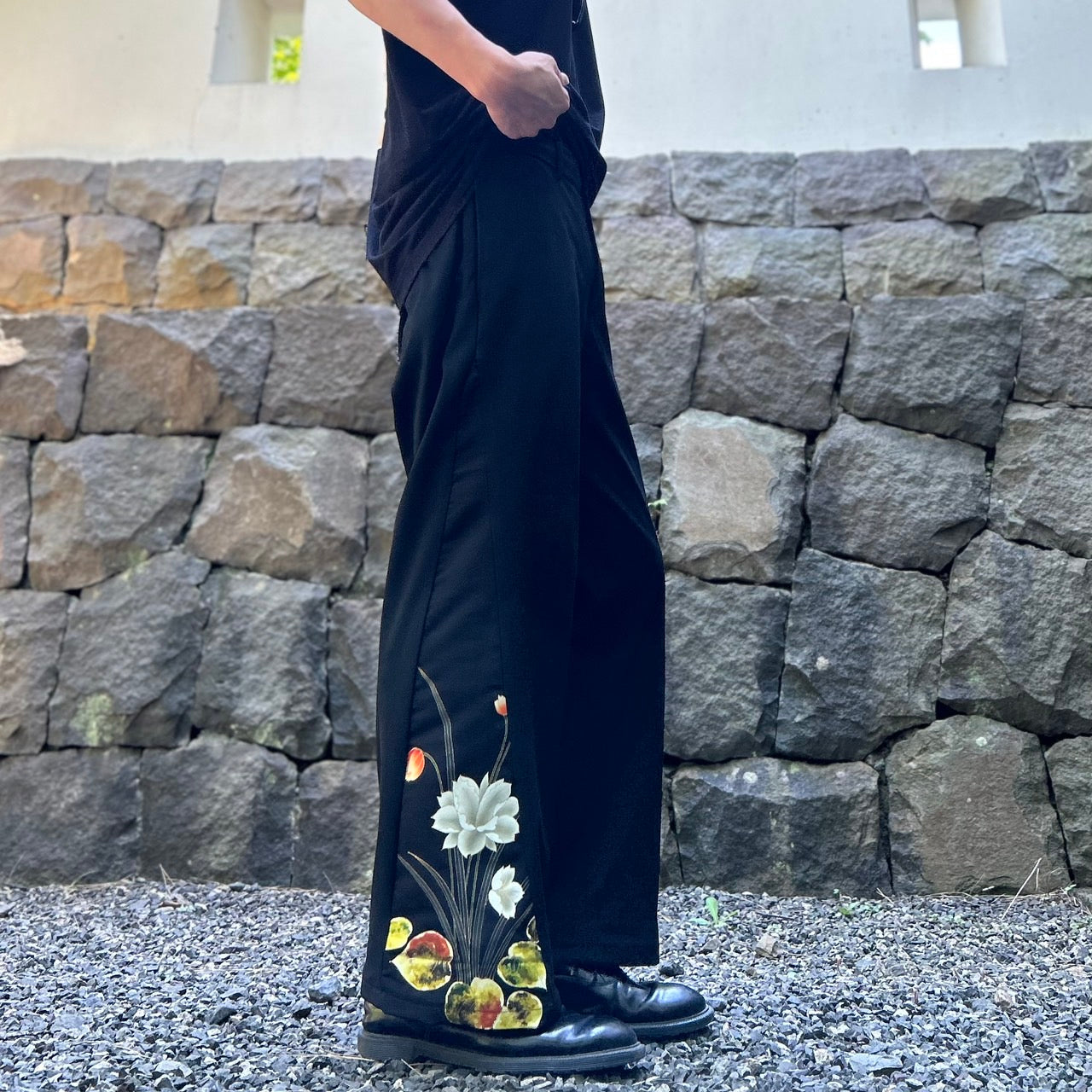 Kimono Slacks "Kuchinashi Zoku Pattern"