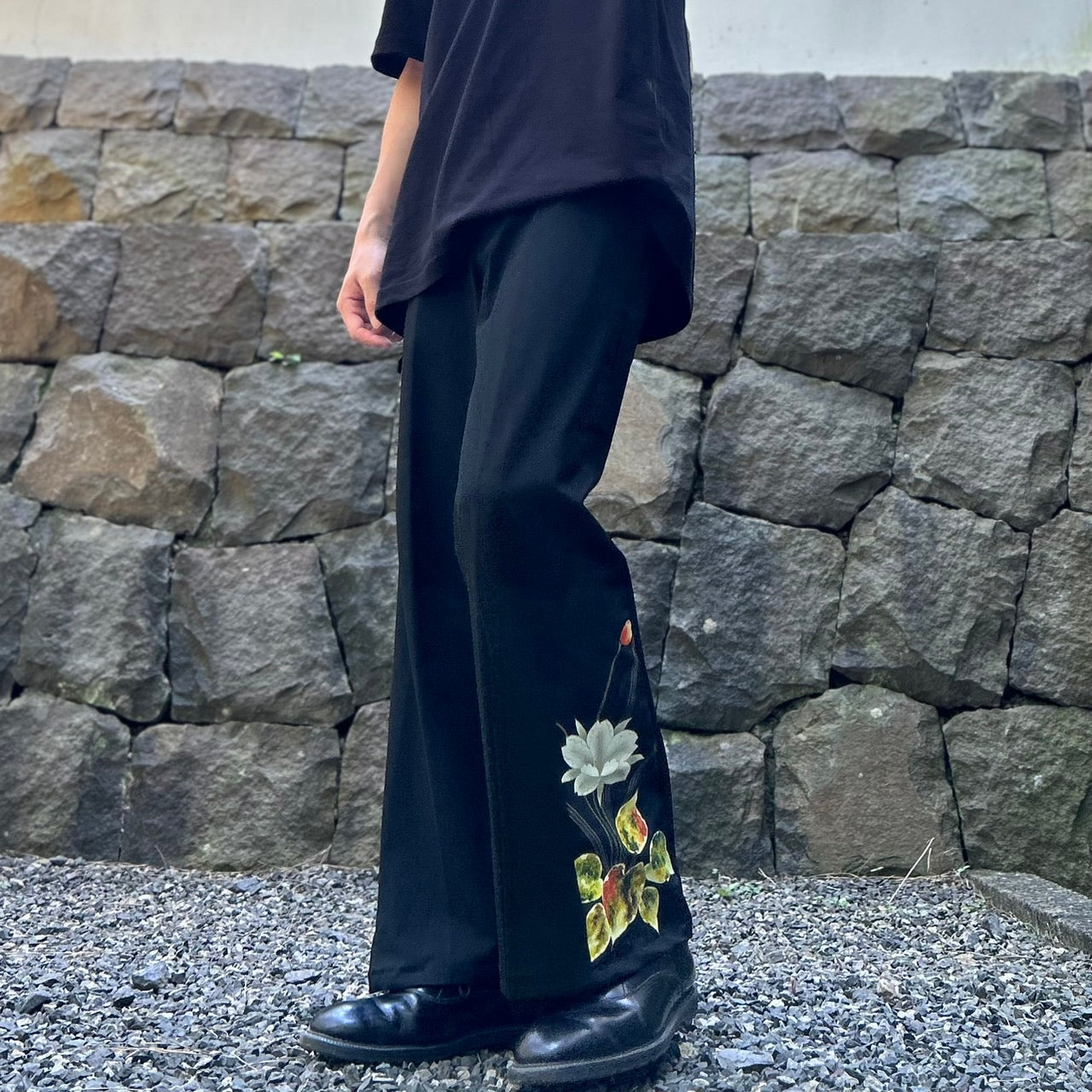 Kimono Slacks "Kuchinashi Zoku Pattern"