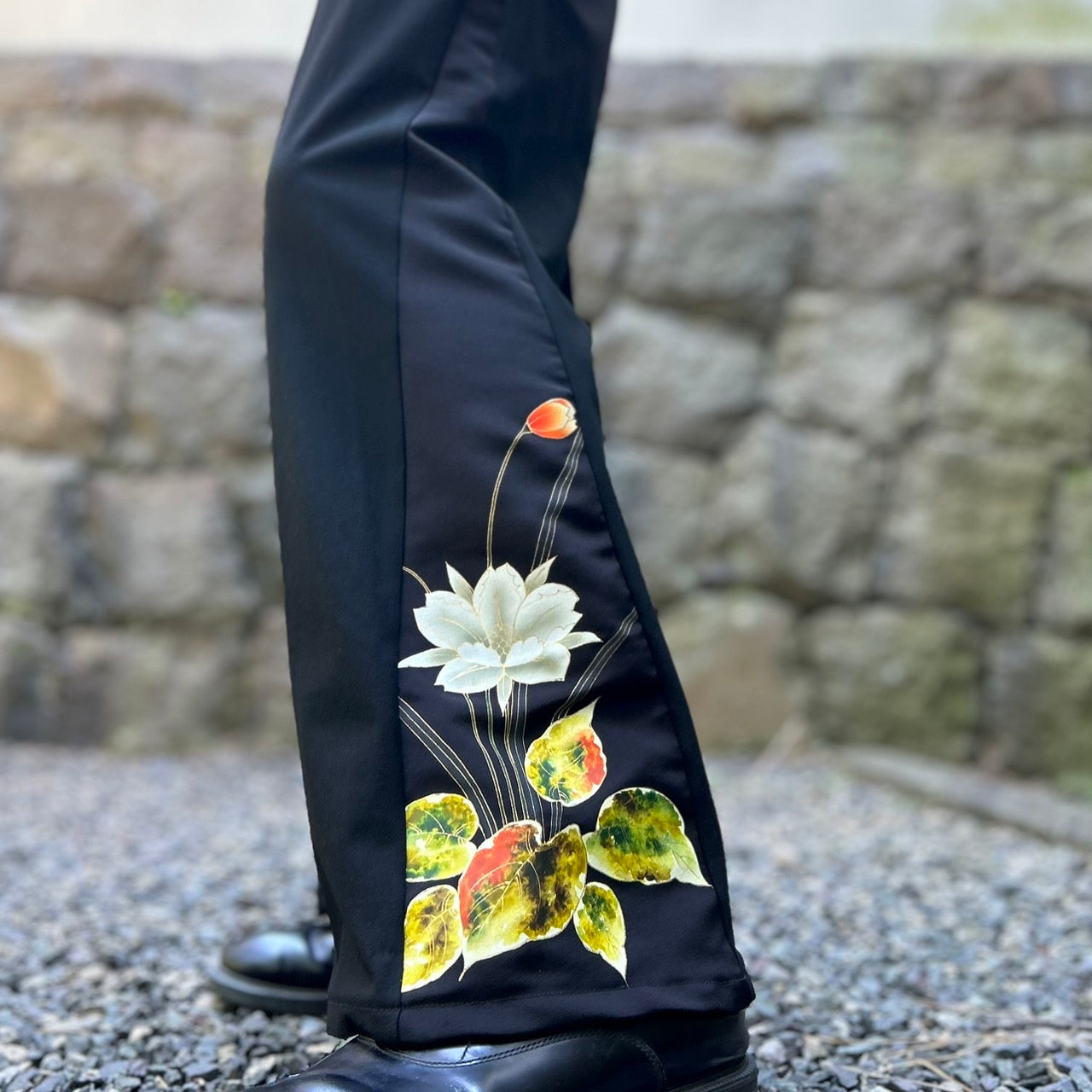 Kimono Slacks "Kuchinashi Zoku Pattern"