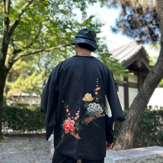 Japanese HAORI "Peony-patterned haori"