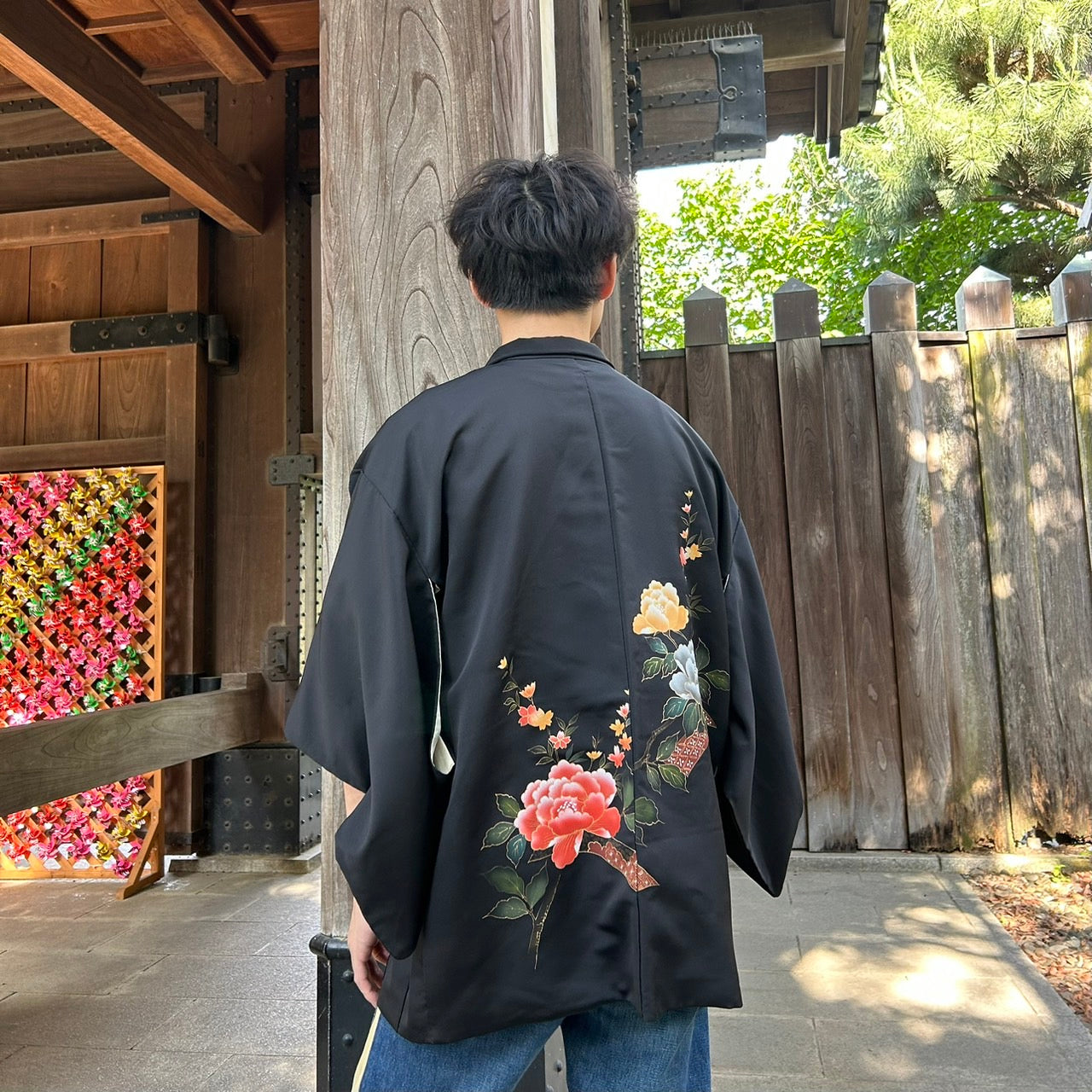 Japanese HAORI "Peony-patterned haori"