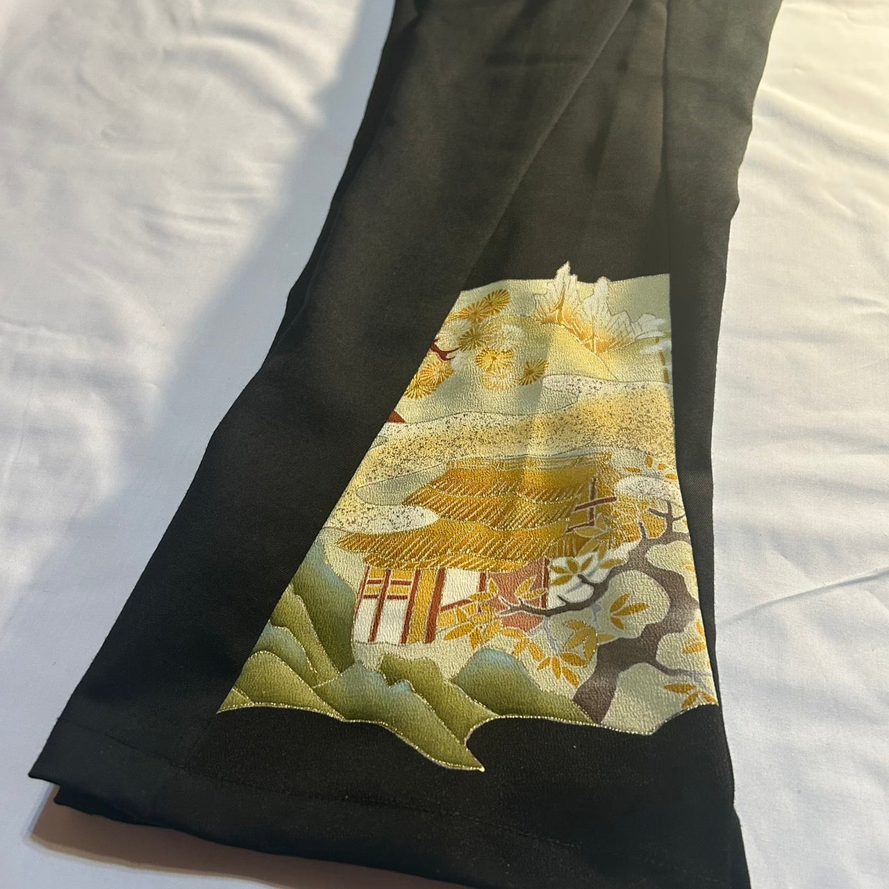 Kimono Wide Slacks with Yamadera  Pattern