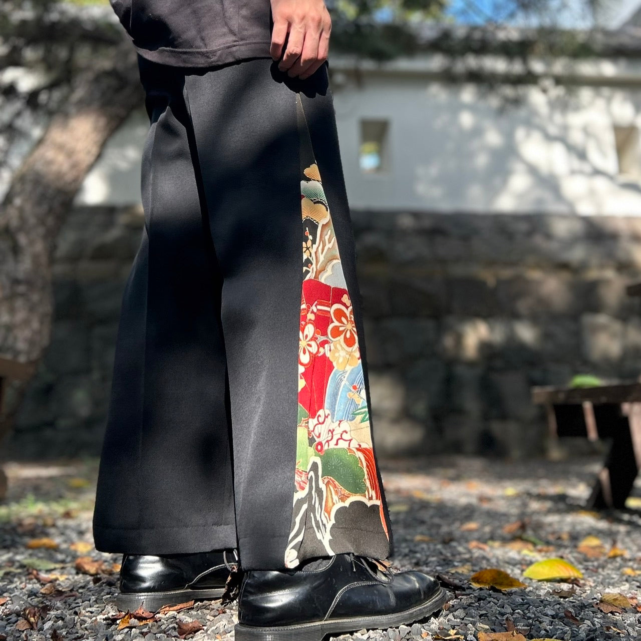 Kimono Slacks "pattern of pine, bamboo and plum trees"