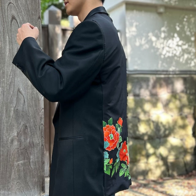 Kimono Jacket with Peony Pattern