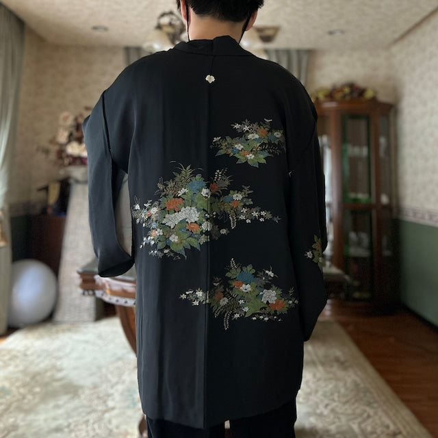 Haori with Peony and Wisteria Pattern (Japanese traditional haori coat)