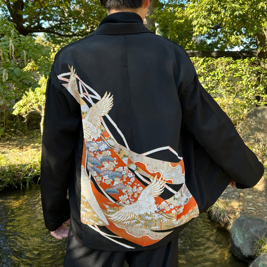 Crane Pattern Kimono x Jacket